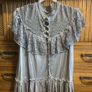 POL Lace Button Down with Capelette